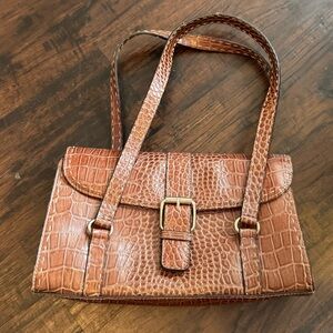 Liz Claiborne Brown Shoulder Bag with Structured Design